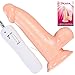 Penis Sex Toy Vibrator - For Vagina/Ass - Men and Women - Use Dildo to Enhance Orgasms - Sexual Bedroom Cock and Balls Product - Suction Cup to Wall/Floor/Shower/Tub