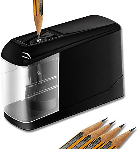 Electric Pencil Sharpener, Lovin Product Durable &amp; Portable Pencil Sharpener; Fast Sharpen, Auto Stop Feature, USB/Battery Powered Pencil Sharpeners for School, Office, Classroom, Black