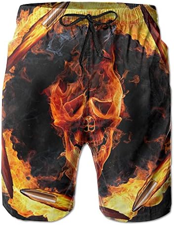 Men's New Style Fire Ring Skull Quick-drying Board Shorts 2017 Hot