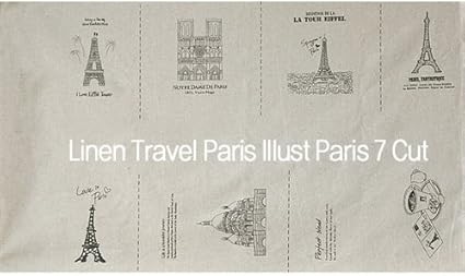 Amazon Co Jp リネン イラストカットクロス パリイラストリネン7カット ホーム キッチン