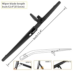 AUTOBOO 22"+20" Windshield Wipers with 12 Inch Rear