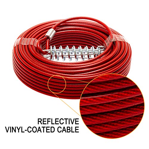 PUPTECK Dog Run Cable, 100 ft Heavy Weight Tie Out Cable with 10 Feet