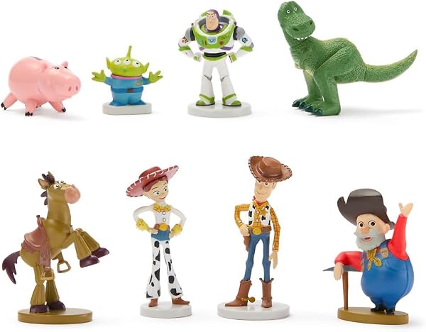 Disney Store Official Toy Story Figure Set - 8 Fully Sculpted Disney Figures Including Buzz Lightyear, Woody, Jessie & More i