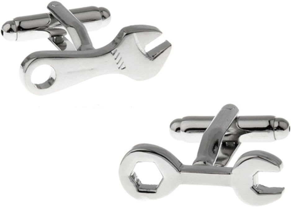Silver Spanner and Wrench Cufflinks