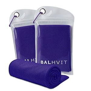 Balhvit 2 Pack Instant Relief Cooling Towel, Ice Towel, Microfiber Towel, Use as Chilly Neck Headband Bandana Scarf, Cool Cold Towels for Yoga Beach Travel Sports Running