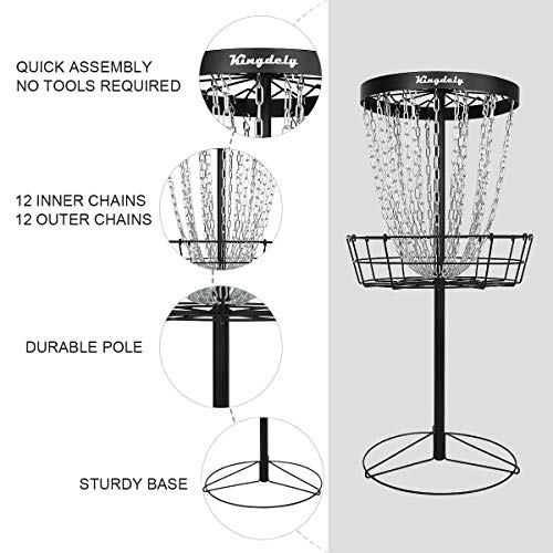 Disc Golf Basket Target 24 Chains, Frisbee Golf Practice Basket, Metal