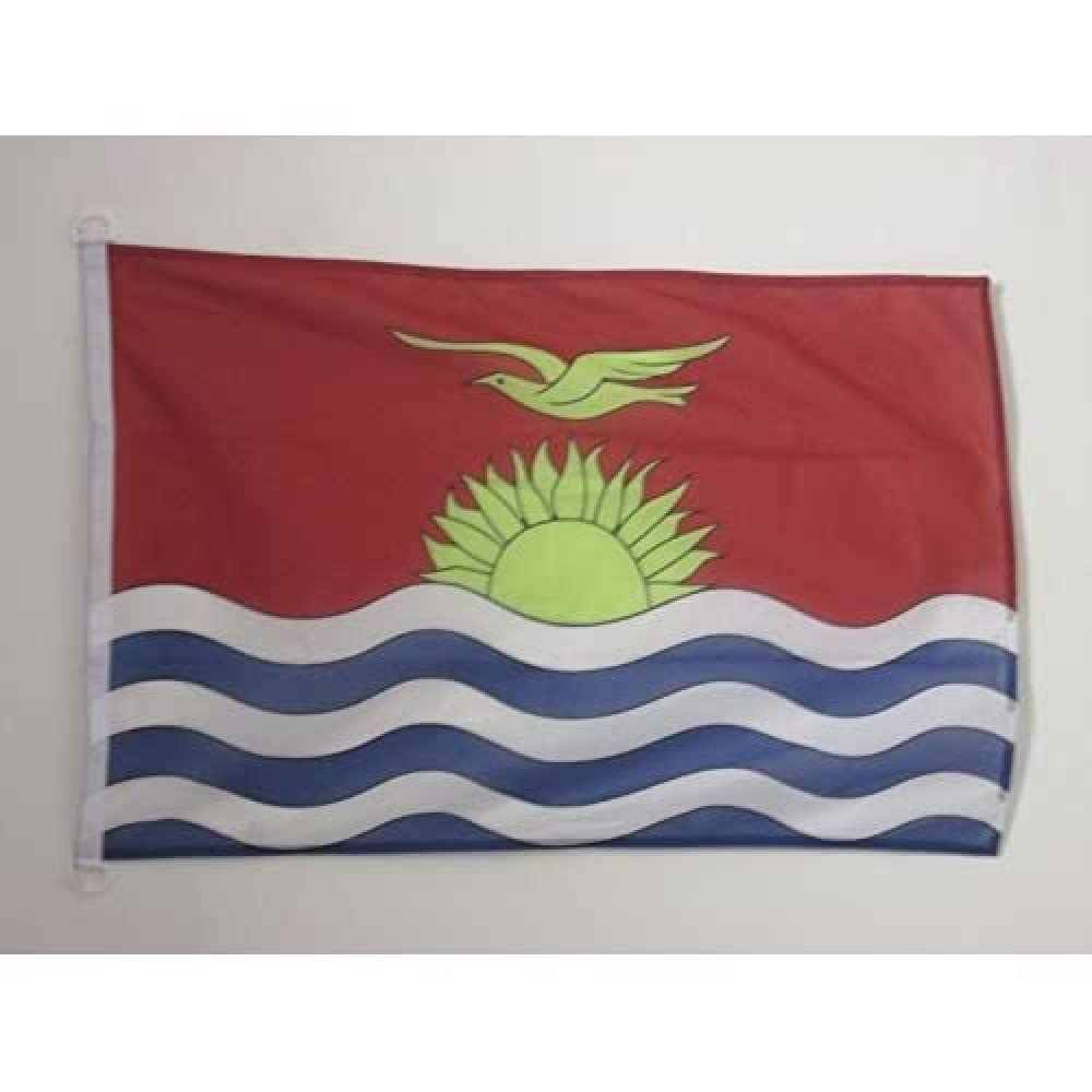 AZ FLAG - Kiribati Nautical Flag - 18'' x 12'' - For Outdoor and Boat - Kiribati Banner Knitted Polyester with Two Plastic Rings - Vivid Colors - 12x18 in - 45x30 Cm — image 1