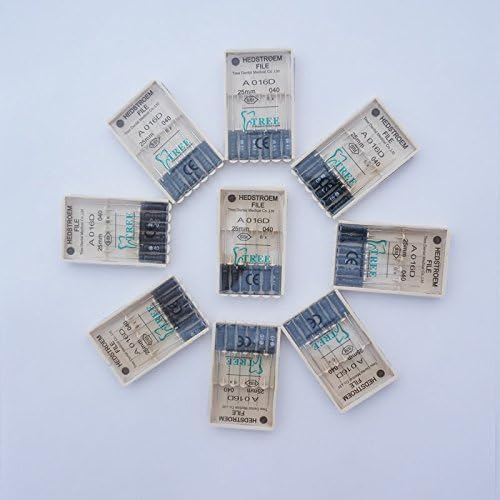 Treedental Dental Root Canal Hedstroem File Stainless 25MM-#40 (9 packs)