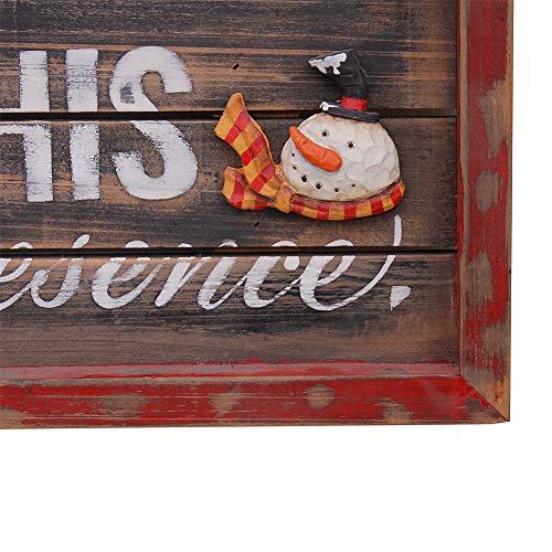 YK Decor Magic Christmas Wood Wall Plaque Decorative Art Sign Framed Print Wall Hanging Sign Indoor Outdoor - Thumbnail 4