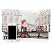 b.m.c BMC Womens Textured PU Faux Leather Postage Stamp Design Print Flap Fashion Clutch Handbag - The Crown of France