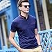 Womleys Mens Casual Slim Fit Short Sleeve Collared Polo T Shirt (US Medium, Navy Blue)