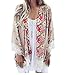 Jevole Womens Loose Chiffon Blouse Tops Floral Print Kimono Cardigan(X-Large)
