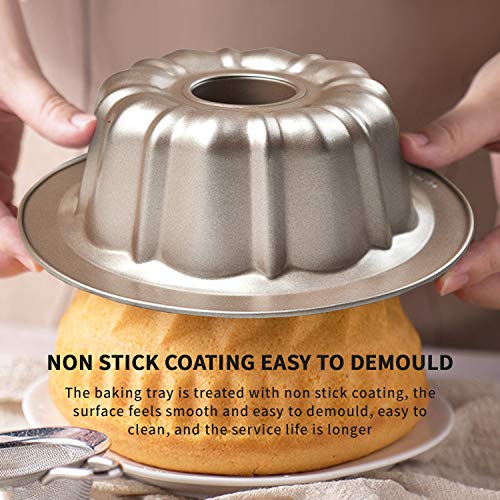 Fluted Cake Pan 7Inch,Bakeware NonStick Bundt Baking Molds,Instant