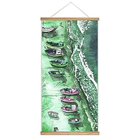 Hanging Poster NO Magnetic Wooden Framed, Beautiful Green Life Forest Home Wall Canvas Prints Decoration Ready to Hang - 18"x36"
