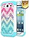 NageBee Case for Samsung Galaxy S3 w/[Screen Protector HD Clear], Glitter Diamond Sparkle Bling Hybrid Protective Armor Soft Silicone Cute Cover w/[Studded Rhinestone Bling] -Wave