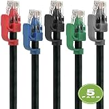 Mediabridge Cat6 Ethernet Patch Cable (5-Pack - 5 Feet) - Soft Flex Tab - RJ45 Computer Networking Cord - Multi-Color - (Part# 32-699-05X5M)