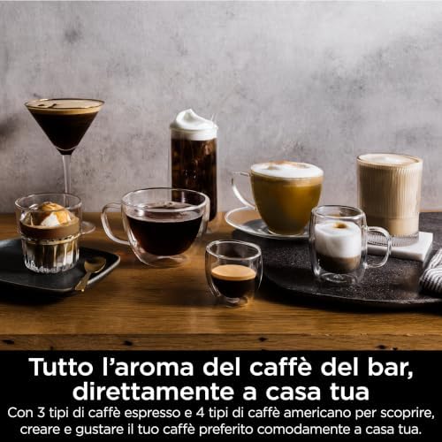 Luxe Premier Macchina per caffè 3 in 1, per caffè espresso, con estrazione a freddo e filtrato, 4 impostazioni automatiche predefinite per la schiuma, Nero ES601EUBK
