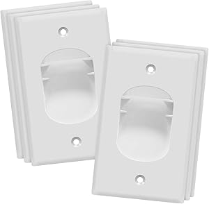 TOPGREENER Recessed Low Voltage Cable Wall Plate for Home Theaters, Size 1-Gang 4.50