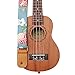 MUSIC FIRST Original Design “Strawberry Flowers” Vintage style Soft Canvas & Genuine Leather Ukulele Strap Ukulele Shoulder Strap