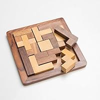Rusticity Wood Tangram Puzzle Game 13 Piece | Handmade | (6.5x6.5 in)