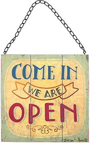 Something Different Wholesale Open/Close Sign (12/24), Wooden, Multicolour, 22x22x1 cm, Multicolor