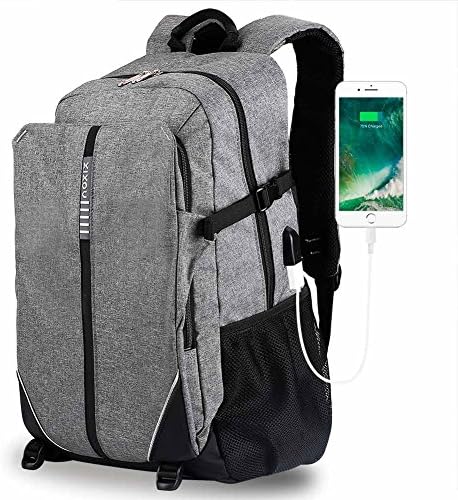 XIXOV Laptop Backpack, Water Resistant Polyester Backpack for Men Women Student Fits Under 17" Laptop with USB Charging Port Travel Backpack Laptop Bag