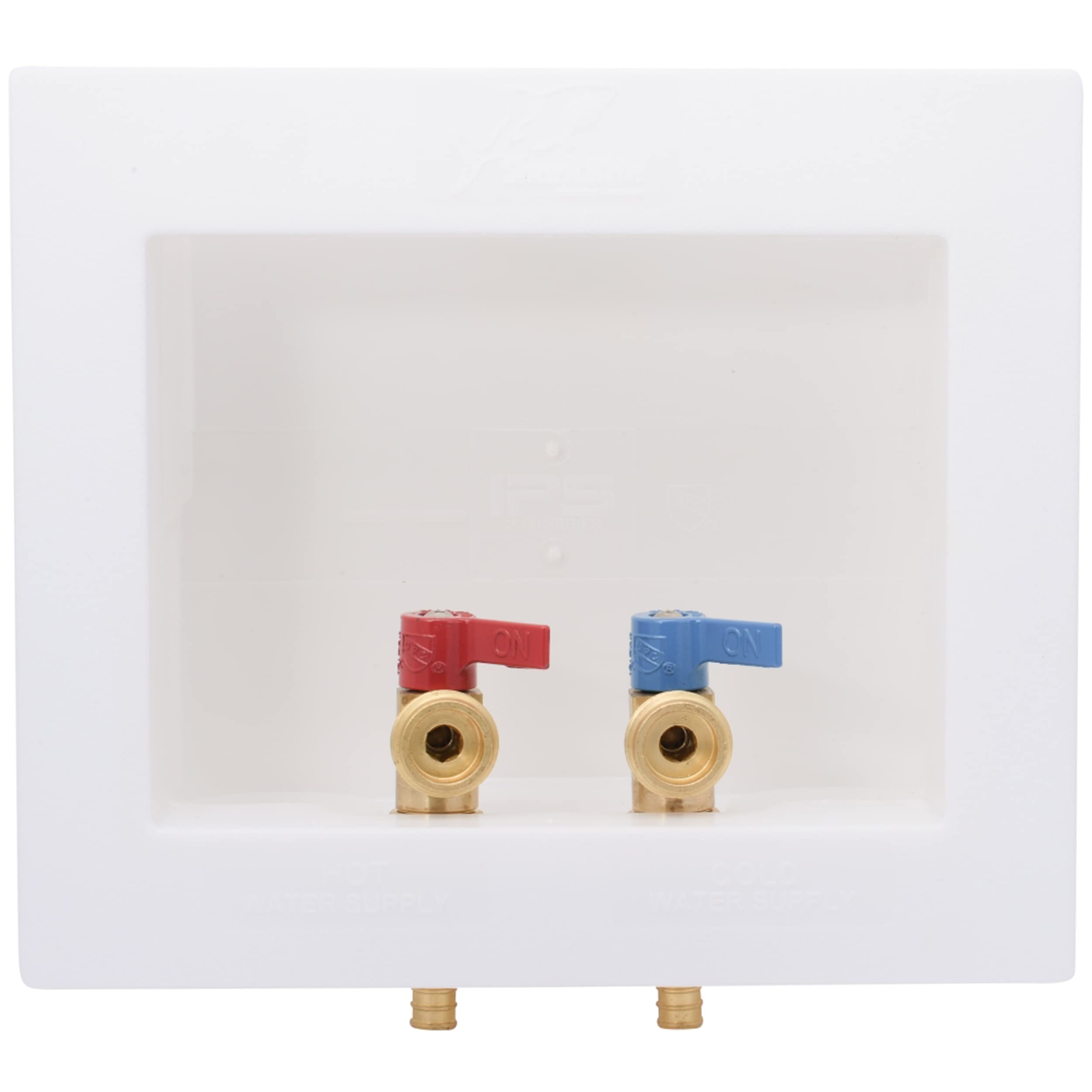 Photo 1 of SharkBite 1/2 Inch x 3/4 Inch MHT Washing Machine Outlet Box, Crimp Connections Brass Plumbing Fittings, PEX Pipe, Copper, CPVC, 25739