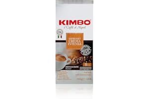 Kimbo Espresso Crema Intensa | Whole Bean Coffee | Medium Dark Roast, Intensity 11/13 | Roasted, Blended and Made in Italy | 