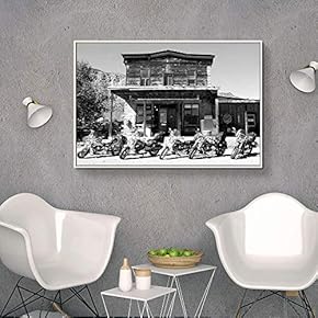 Floating Framed Canvas Wall Art for Living Room, Bedroom Black and White Building Canvas Prints for Home Decoration Ready to Hang - 16x24 inches