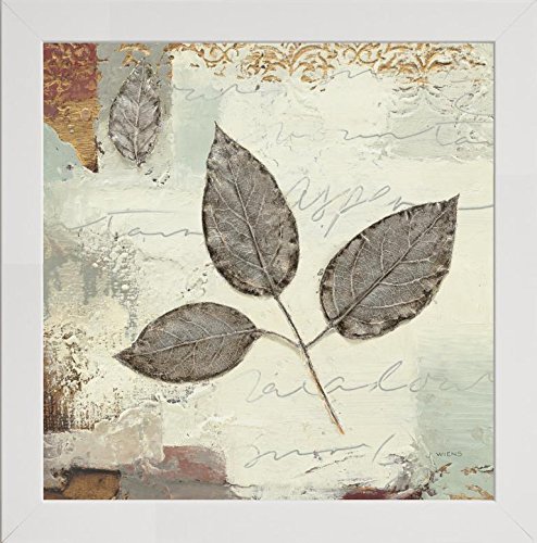 Frame Company Watson Range Silver Leaves II by James Weins, Photo Frame - 12 x 12 Inches, White