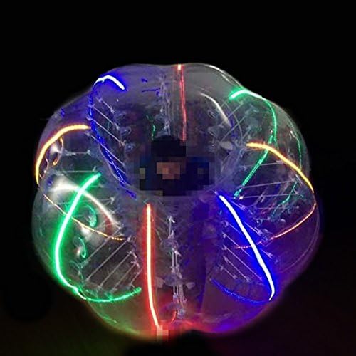 BubbleU24(TM) Inflatable Bumper Ball 4ft/5ft Diameter, Bubble Soccer Ball Blow Up Toy in 2 Min, Human Hamster Zorb Ball for Kids Adults Parties Rentals (8 LED Strips, 5ft(1.5m))