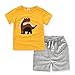 AJia Kids 2 Piece Short Sleeve Shirt and Shorts for 1 to 5 Years Olds Little Boy (2t, Yellow)
