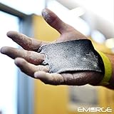 Weightlifting Grips By Emerge ✮ Our Best Hand Protectors And Pull Up Grips ✮ Comfortable Black Leather ✮ Grips For Gymnastics And WOD Cross Training ✮ 100%