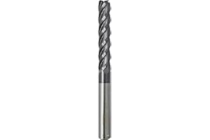 WEXWE Tools Extra Long Carbide Square End Mill for Cutting Alloy Steels,Cast Iron, Hardened Steel - 4 Flute Milling Cutter 3/8 Shank (3/8-4" 1PCS)