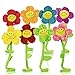 Plush Daisy Flower With Smiley Happy Faces Colorful Soft Bendable Stems Sunflower Toy For Kids Gift Decorations 18