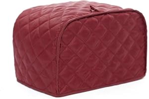 BETTERLEE 4 Slice Toaster Cover, Kitchen Small Appliance Cover Fingerprint and Greasy Protection, Machine Washable Polyester Toaster Dustproof Cover (Red)
