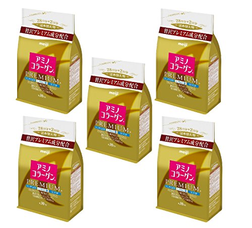 Japanese Beauty Suppliment Meiji Amino Collagen Premium Refill 214g x5set