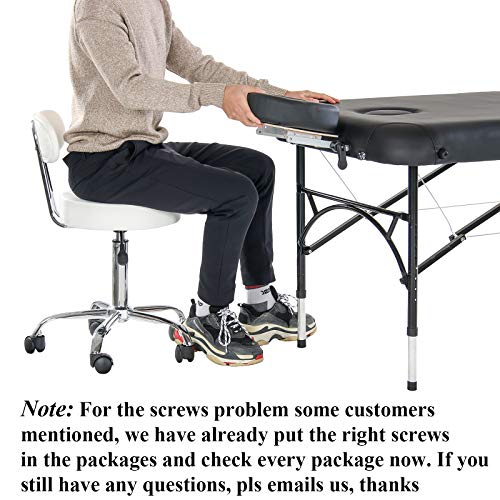 Artechworks Adjustable Rolling Swivel Massage Stool for Salon Spa