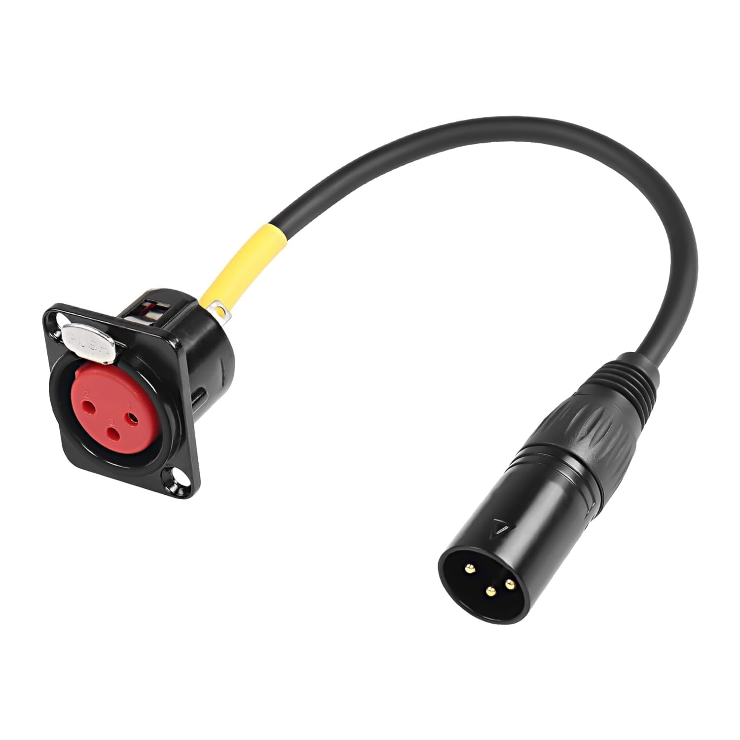 XMSJSIY D-Type XLR Female Panel Mount to XLR Male Connector Pass Through Cable,3 Pin Mic Feed/Pass Thru Converter Compatible with Microphone - 50cm/19.6inch 1PC (Female to Male)
