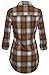 Women's Classic Collar Button Down Roll Up Long Sleeve Plaid Flannel Shirt