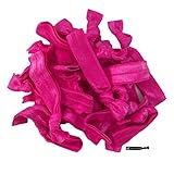 Hair Ties 20 Elastics Ponytail Holder Set No Crease Ribbon Bands (Pink)