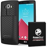 PowerBear LG G4 Extended Battery [6500mAh] Upgraded (Up to 2.2X Extra Battery Power) - Black [24 Month Warranty &amp; Screen Protector Included]