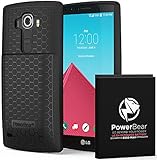 PowerBear LG G4 Extended Battery [6500mAh] Upgraded (Up to 2.2X Extra Battery Power) - Black [24 Month Warranty & Screen Protector Included]