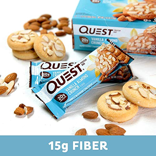 Quest Nutrition Vanilla Almond Crunch Protein Bar, High Protein, Low