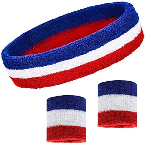 Kenz Laurenz Sweatband Set Cotton Sports Headband Terry Cloth