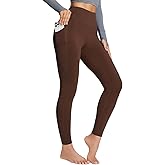 baleaf Women's Petite Fleece Lined Leggings with Pockets, 25" Thermal Winter Warm High Waisted Thick 7/8 Yoga Pants