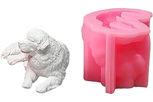 3D Dog Statue Silicone Molds for Soap Home Decoration Making Fondant Cement Gypsum Mold