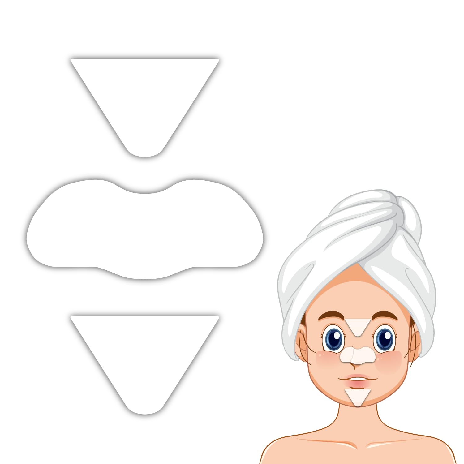T-Zone and Nose Clear-Up Strips - Blackhead Patches and Cleansing Face Impurities, Forehead + Nose + Chin - T Zone Patch for All Types of Pores and Skin