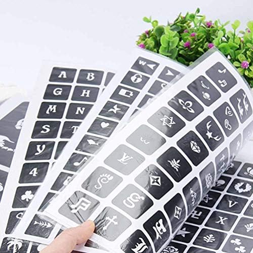 1 Book Semi Permanent 635 Paterns Tattoo Template Album Body Art Cream Cone Tattoo Stencils For Makeup Airbrush Painting Card - Black