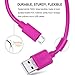 USB Cable, Pofesun 3 Pack Premium 6Ft Extra Long Micro USB Cable Charging & Sync Data Cable Charger Cord for Samsung, Nexus, LG, Motorola, Android Smartphones and More. (Purple+Pink+Rose)